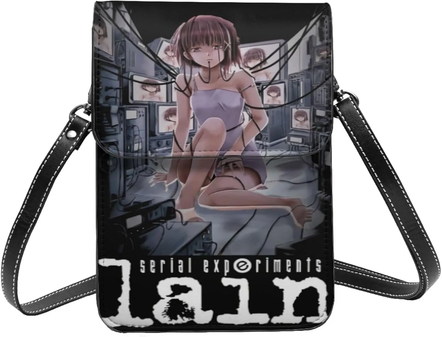 Serial Experiments Lain Wallet Phone Women'S Fashion Purse Adjustable Handba Crossbody Bags