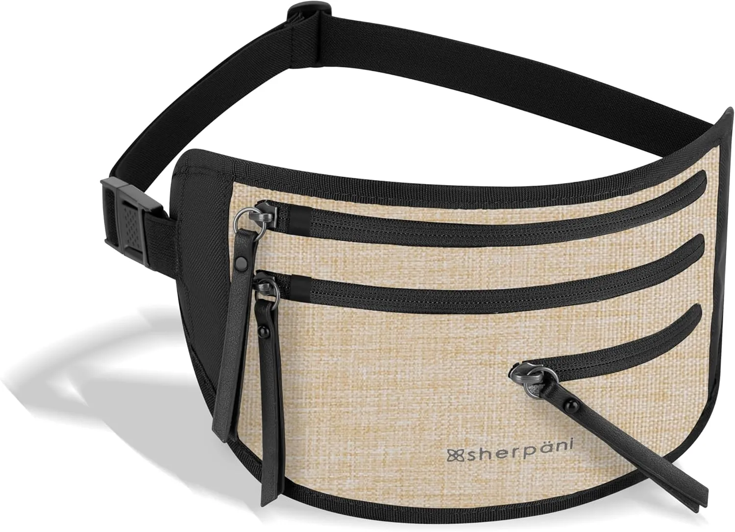 Sherpani Jett, Anti Theft Waist Pouch, Slim Money Belt Bag for Travel, Blocking Hidden Wallet Belt Bag, Secure Travel Pouch for Women, RFID Protection, Travel Gift for Mothers Day 2025 (Straw)