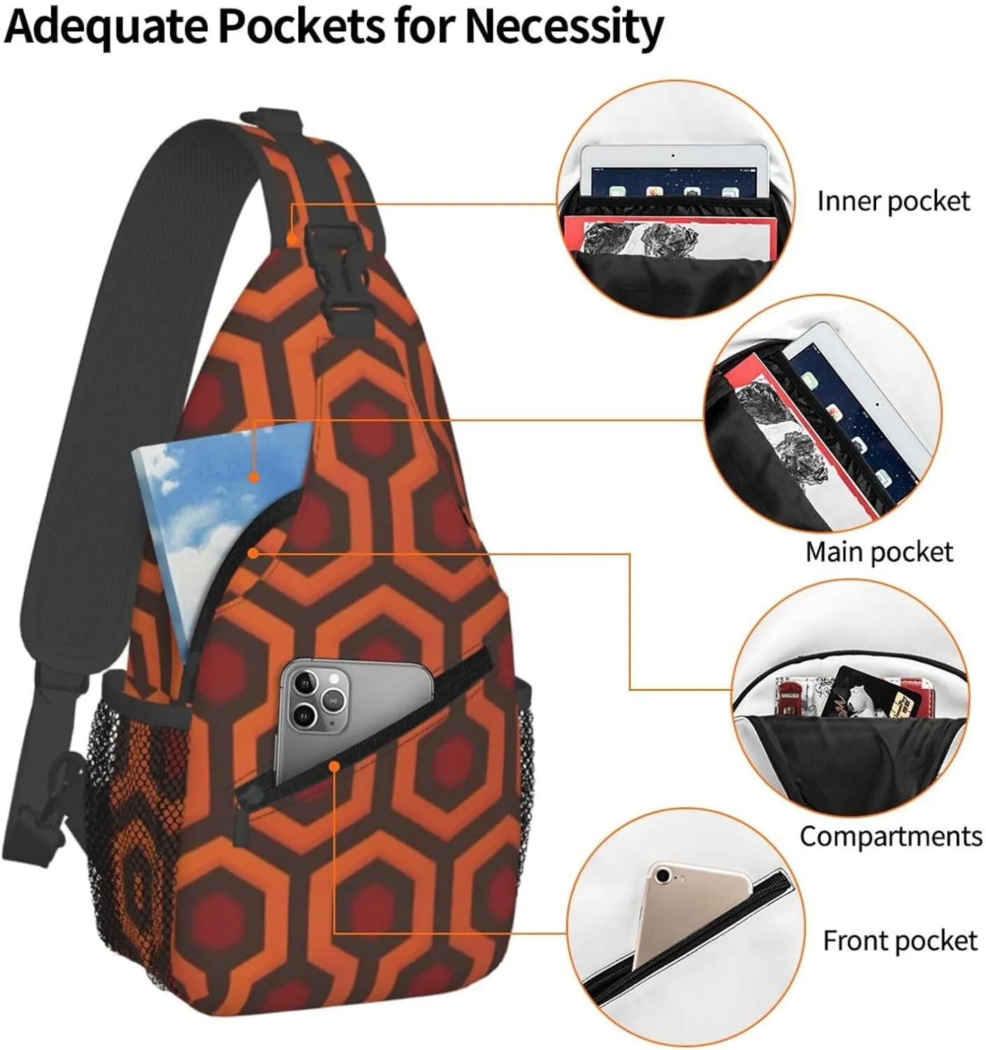 Shining Overlook Print Cross Chest Bag Diagonally Durable & Comfortable For Travel And Daily Use