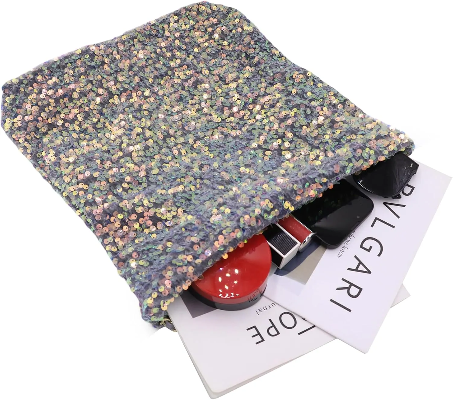 Shiny Hobo Shoulder Bag for Women Sparkle Sequins Chain Handbag Evening Bag Large Fashion Bling Tote Bags Satchel Purse