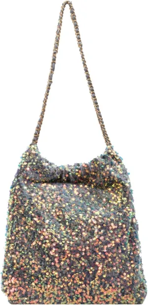 Shiny Hobo Shoulder Bag for Women Sparkle Sequins Chain Handbag Evening Bag Large Fashion Bling Tote Bags Satchel Purse