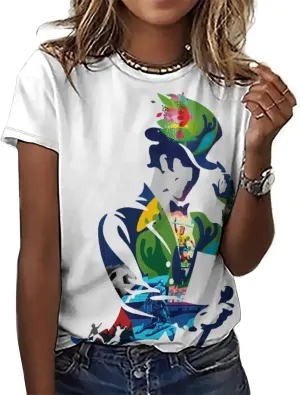 Shirt Women's Short Sleeve Graphic 3D Print Vintage Summer Casual Workout T Shirt