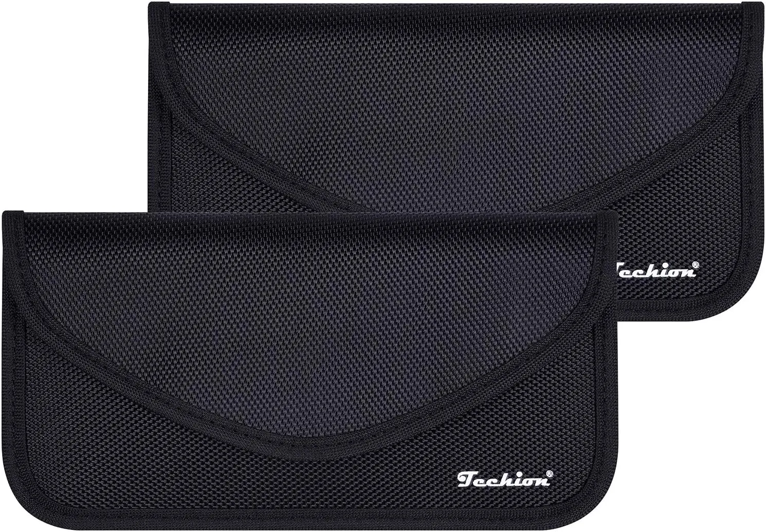 Signal Blocking Bag, Techion 2 Pack RFID Faraday Bag Shield Pouch Cage Box Wallet Case for Cell Phone and Car Key FOB, Privacy Protection, Anti-Hacking - Black