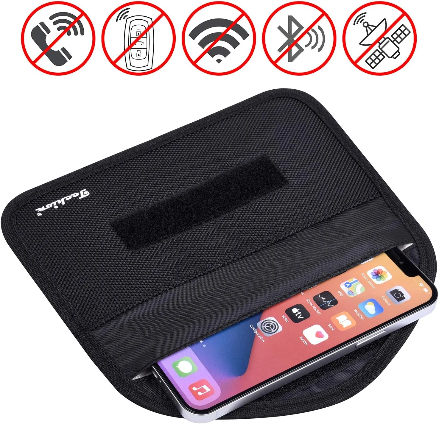 Signal Blocking Bag, Techion 2 Pack RFID Faraday Bag Shield Pouch Cage Box Wallet Case for Cell Phone and Car Key FOB, Privacy Protection, Anti-Hacking - Black