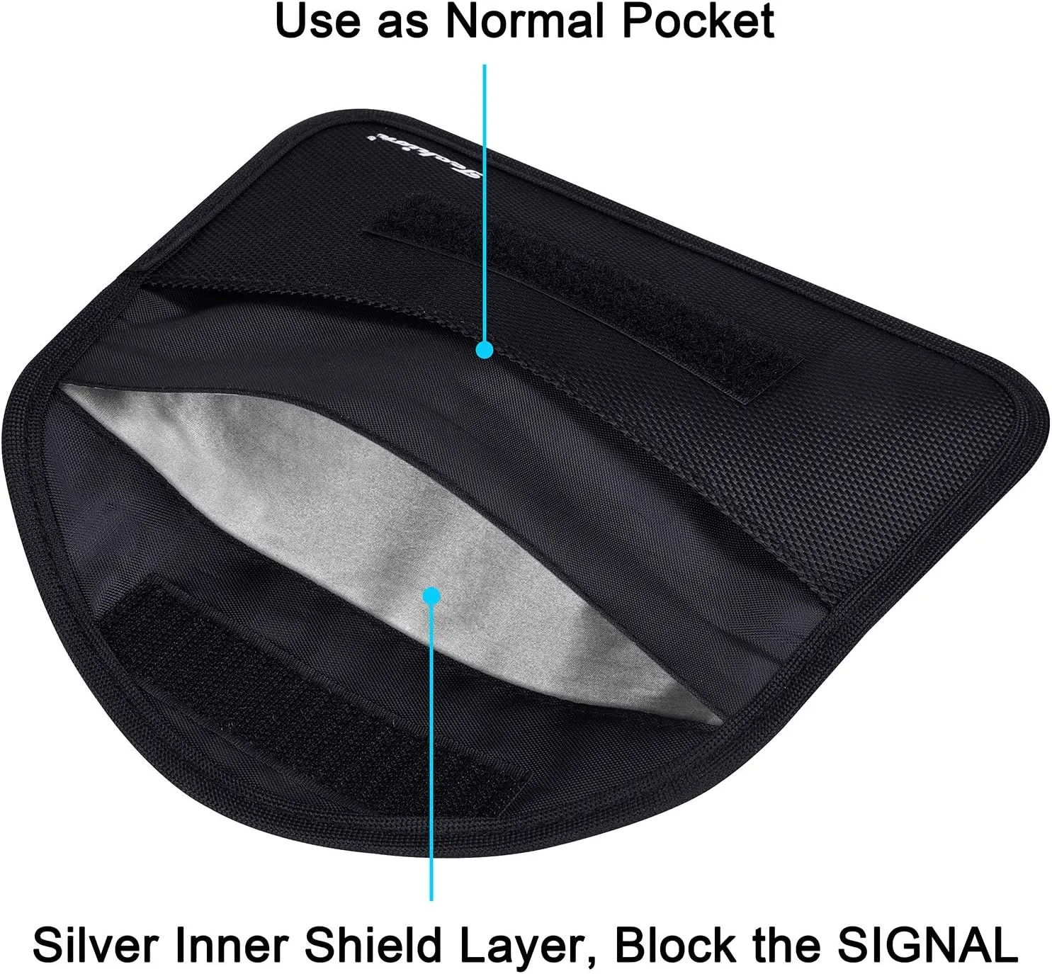 Signal Blocking Bag, Techion 2 Pack RFID Faraday Bag Shield Pouch Cage Box Wallet Case for Cell Phone and Car Key FOB, Privacy Protection, Anti-Hacking - Black