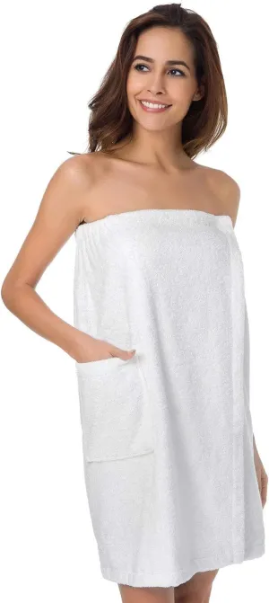 SIORO Bath Shower Wrap for Women Body Towel Wraps Spa Gym Pool Travel Bath Towels with Adjustable Closure & Pockets