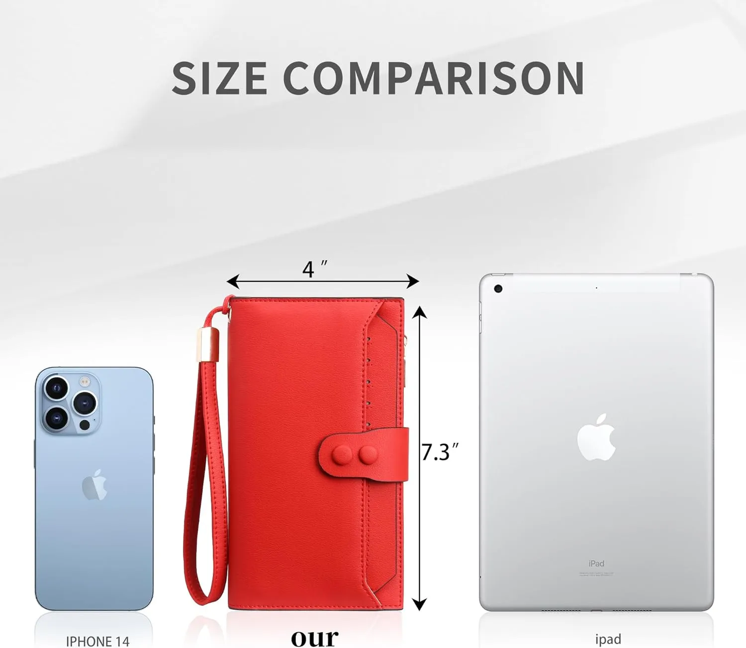 Slim Wallet for Women Thin Leather Bifold RFID Blocking Clutch Credit Card Holder for Women Ladies Wallet Phone Purse Wristlet with 3 ID Windows