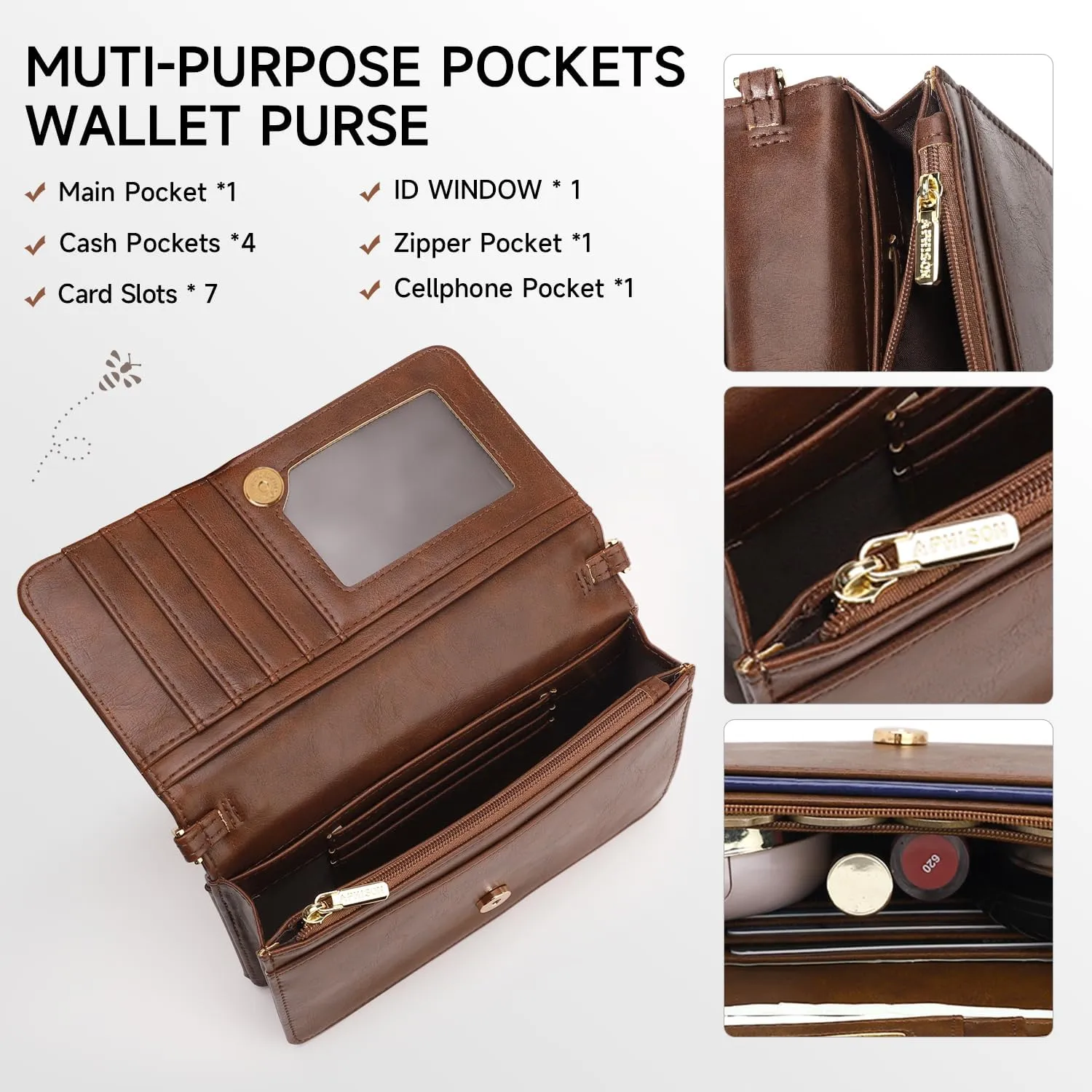 Small Crossbody Bag for Women,Cell Phone Purse Womens Shoulder Handbags Wallet Purse with Credit Card Slots Wristlet