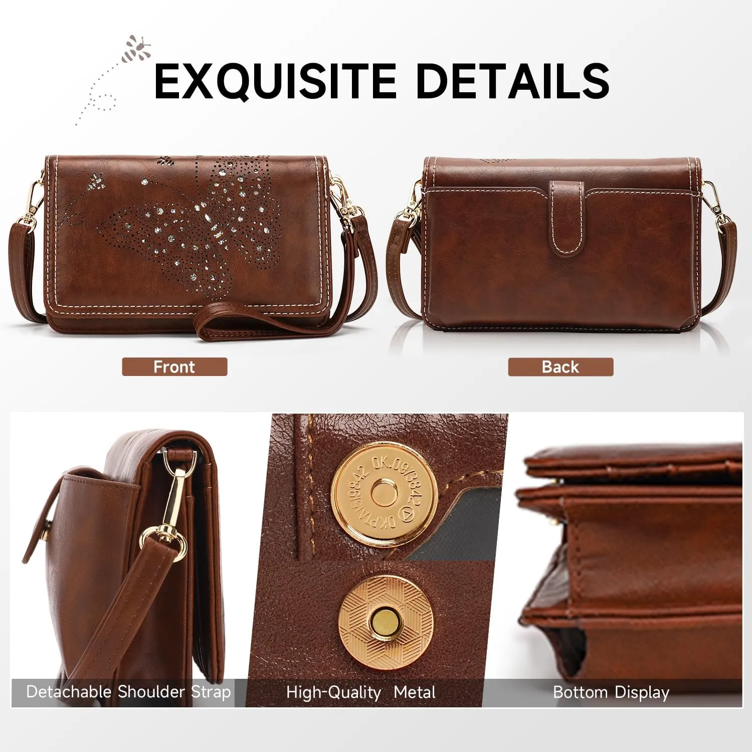 Small Crossbody Bag for Women,Cell Phone Purse Womens Shoulder Handbags Wallet Purse with Credit Card Slots Wristlet