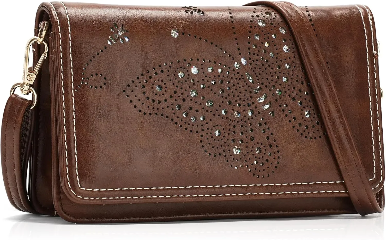 Small Crossbody Bag for Women,Cell Phone Purse Womens Shoulder Handbags Wallet Purse with Credit Card Slots Wristlet