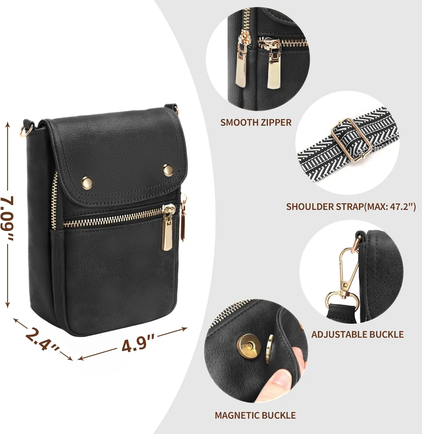 Small Crossbody Bags for Women, Cell Phone Wallet Purses with Card Slots and Adjustable Strap for Travel Casual