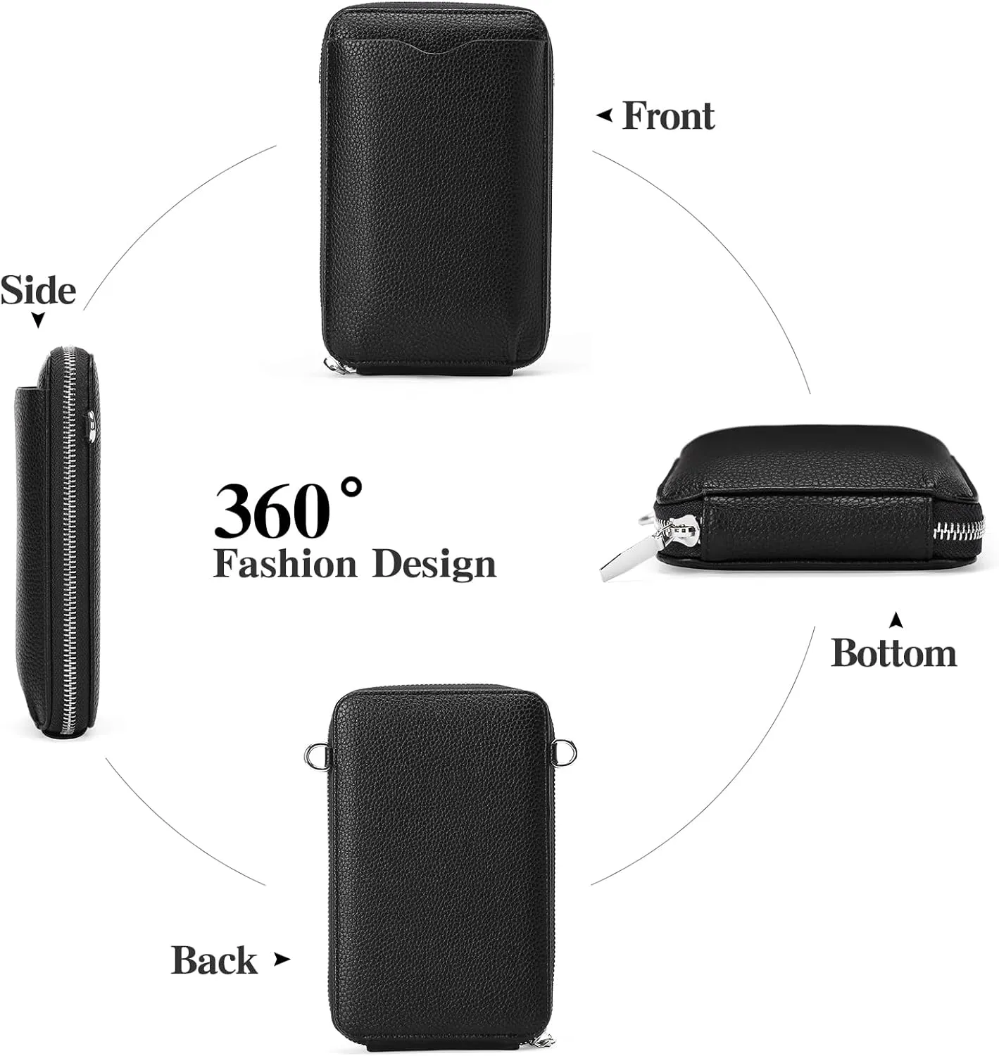 Small Crossbody Bags for Women Leather cell Phone Bag Wallet Purse with Credit Card Slots Adjustable Strap