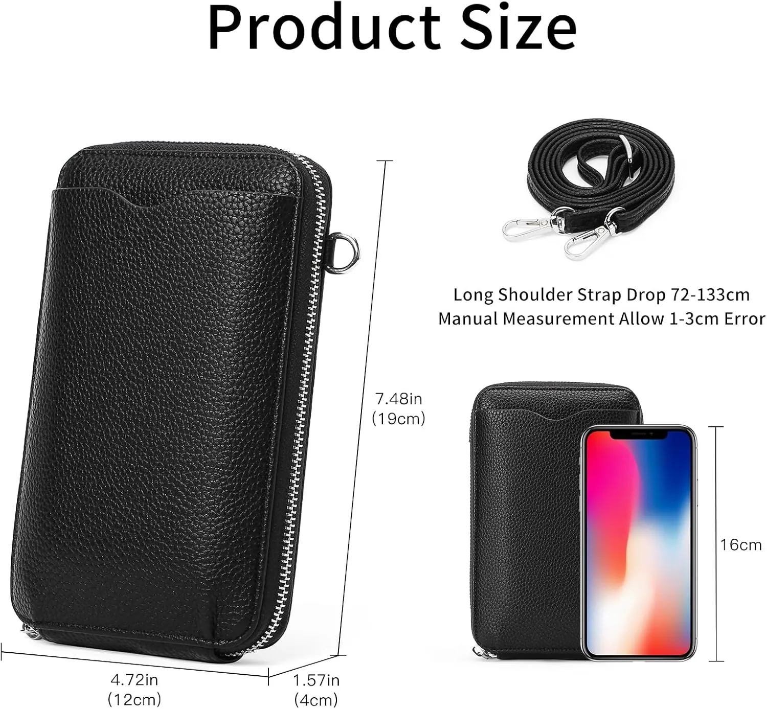 Small Crossbody Bags for Women Leather cell Phone Bag Wallet Purse with Credit Card Slots Adjustable Strap