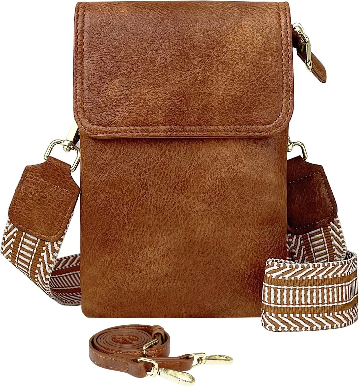 Small Crossbody Cell Phone Bags for Women Designer Girls Vegan Leather Cell Phone Purses with 2 Adjustable Straps