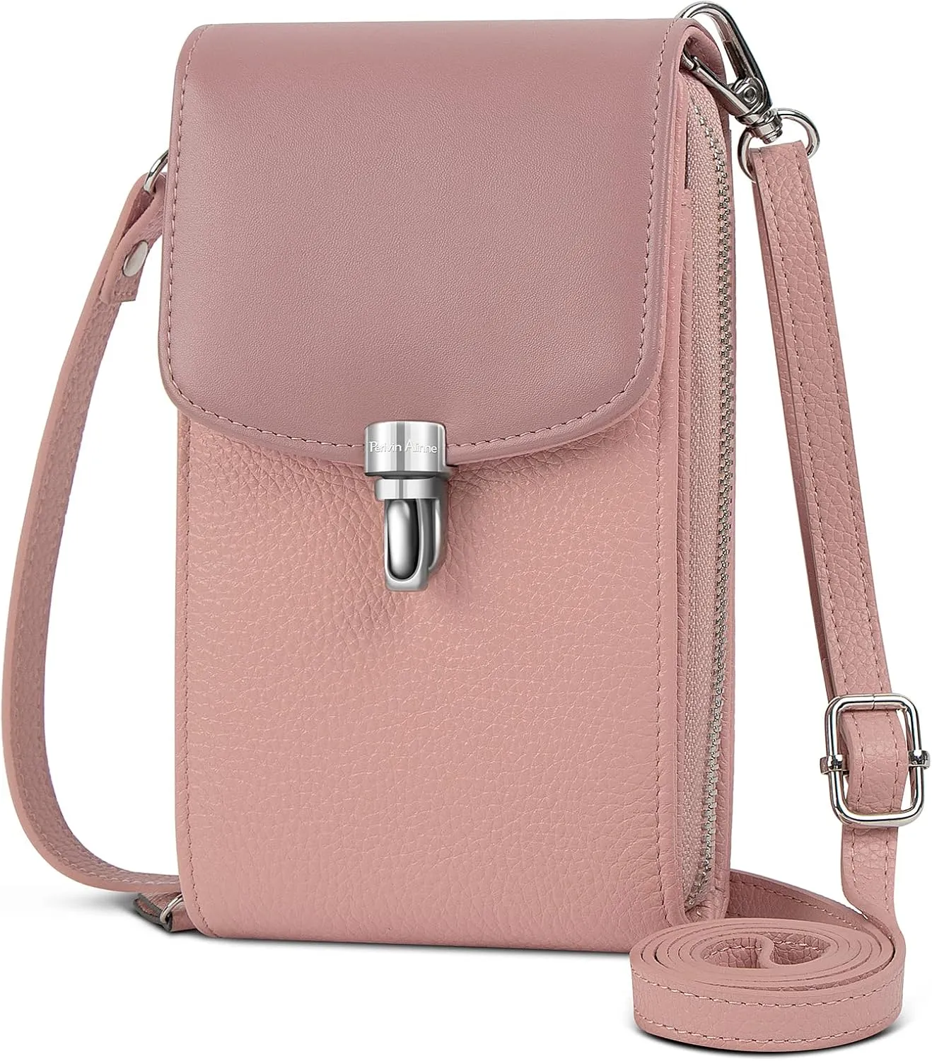 Small Genuine Leather Crossbody Bag for Women Rfid Blocking Cell Phone Wallet Purse Handbag with Card Slots