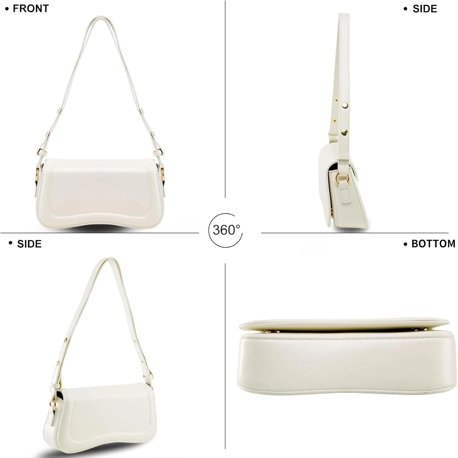 Small Shoulder Bag for women,Crossbody Purses,Leather Tote Handbag Clutch Hobo Purse,with Zipper Closure for Women