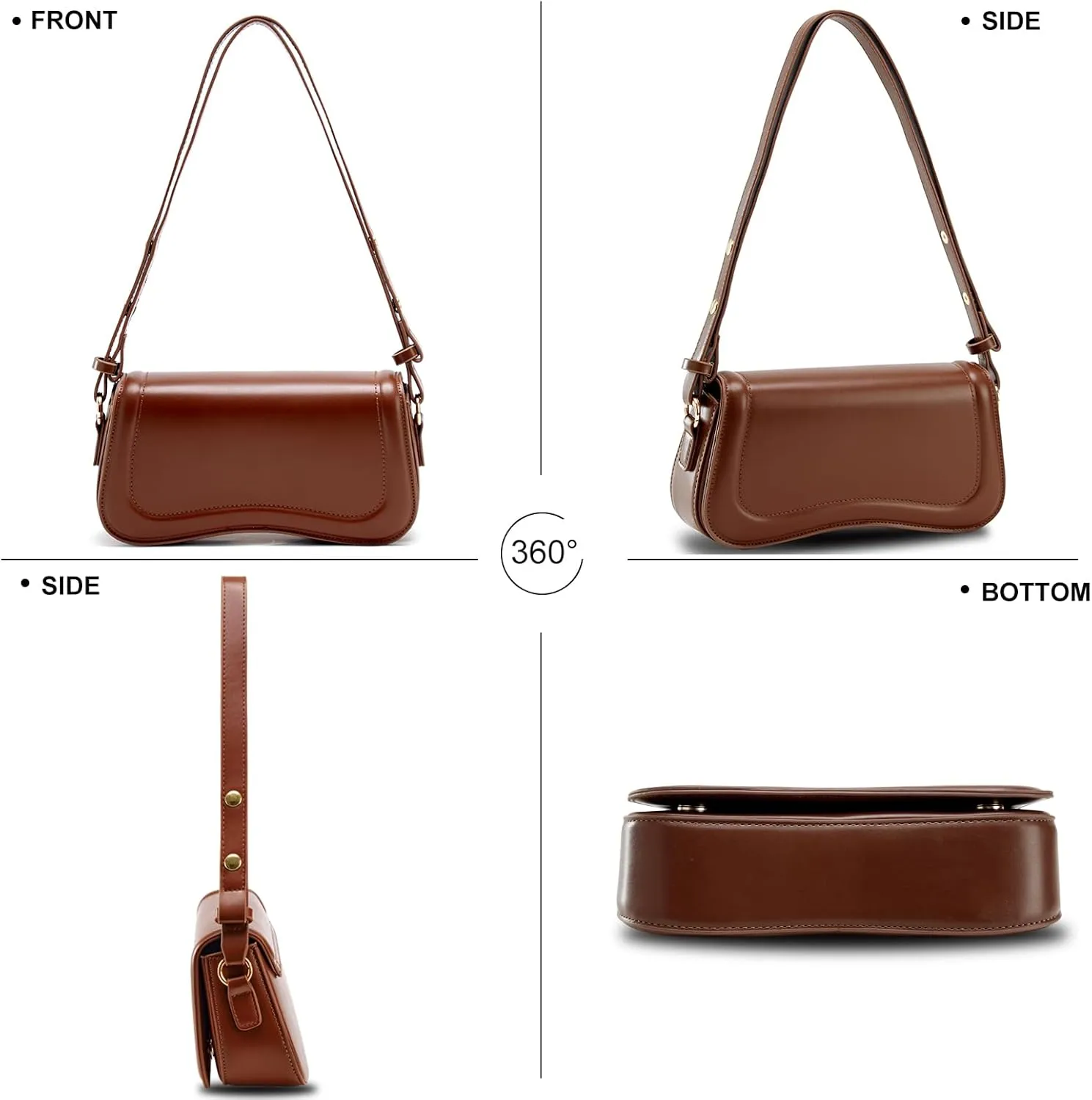 Small Shoulder Bag for women,Crossbody Purses,Leather Tote Handbag Clutch Hobo Purse,with Zipper Closure for Women