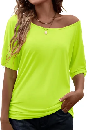 Smile Fish Women Casual Oversized Sexy Lips Print Off Shoulder T-Shirt