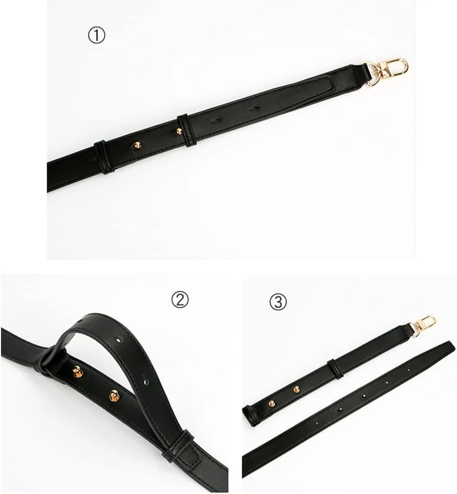 Smooth Leather Belt for Crossbody Handbags Shoulder Bag Replacement Adjustable Purse Strap Short Size Gold Clasp Navy Blue