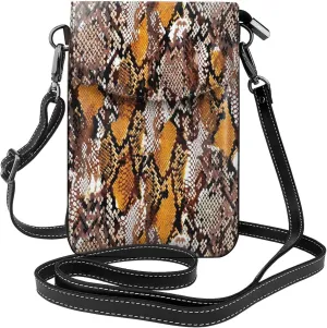Snake Skin Classic Small Crossbody Bags for Women Travel Cell Phone Pouch PU Leather Cross Body Bag Adjustable Shoulder Strap Phone Purses Lightweight Wallet Purse with Credit Card Slots