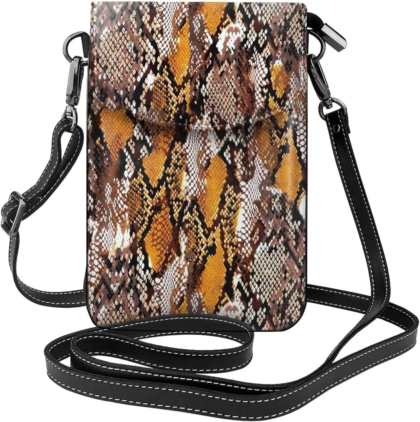 Snake Skin Classic Small Crossbody Bags for Women Travel Cell Phone Pouch PU Leather Cross Body Bag Adjustable Shoulder Strap Phone Purses Lightweight Wallet Purse with Credit Card Slots