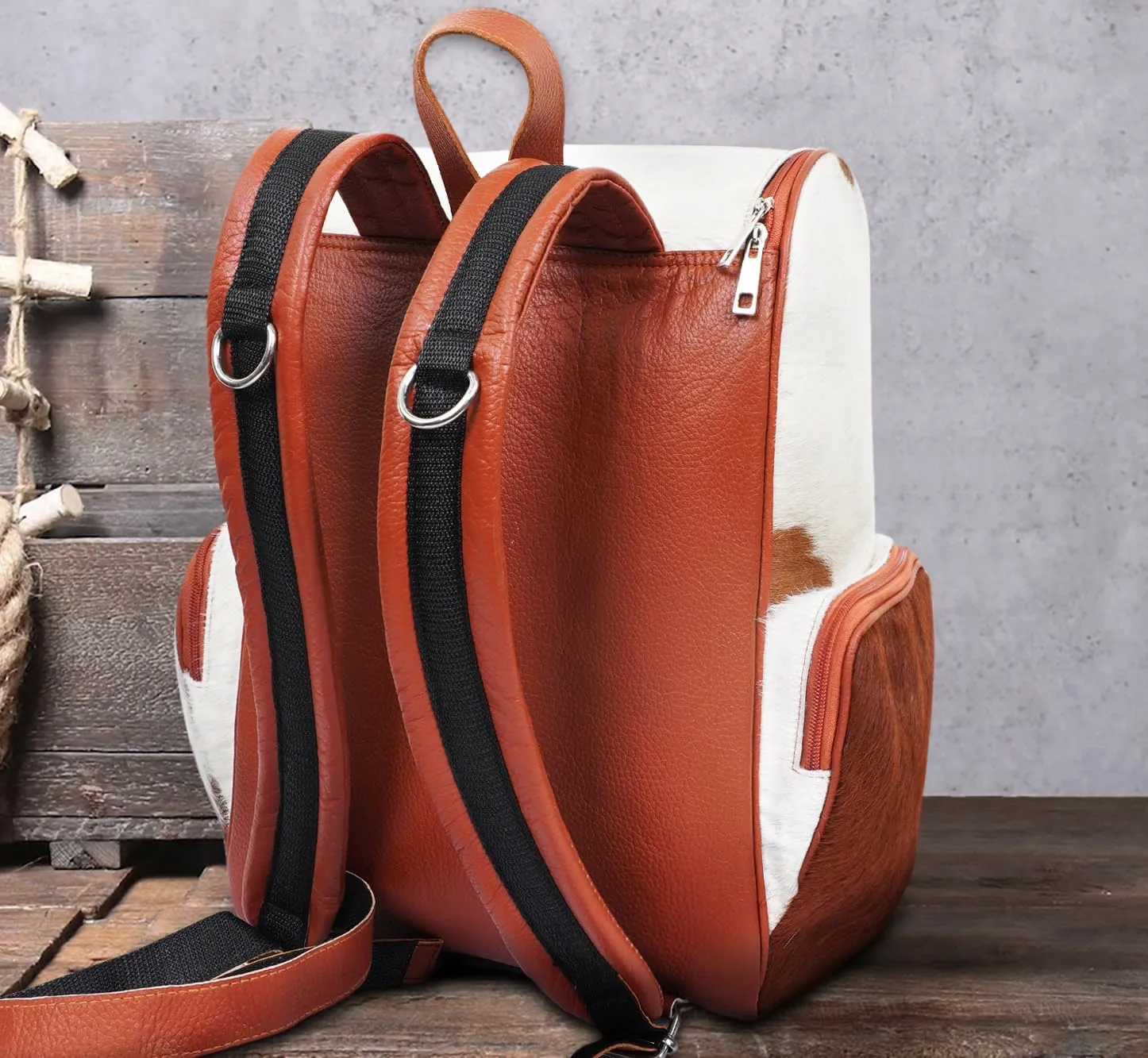 SpazeUp Western Diaper bag - Backpack Diaper bag - Cowhide Backpack - Cow Print Diaper bag Backpack