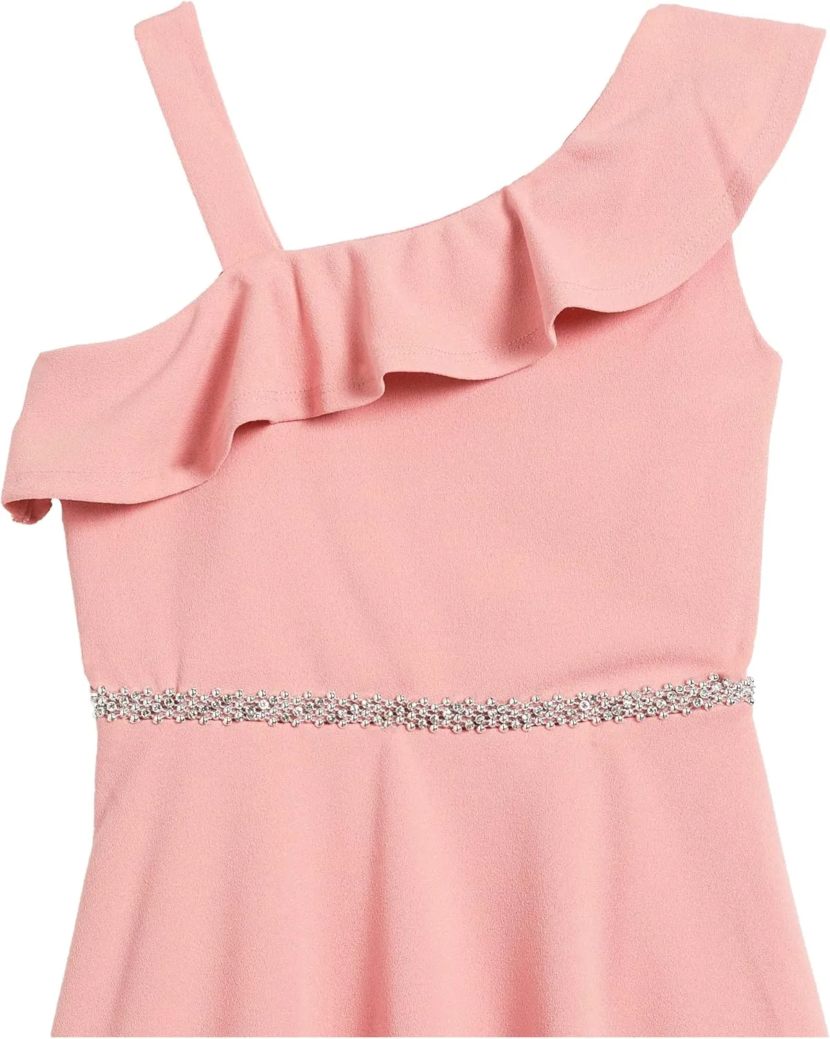 Speechless Girls' Ruffled One Shoulder Fit and Flare Sleeveless Dress