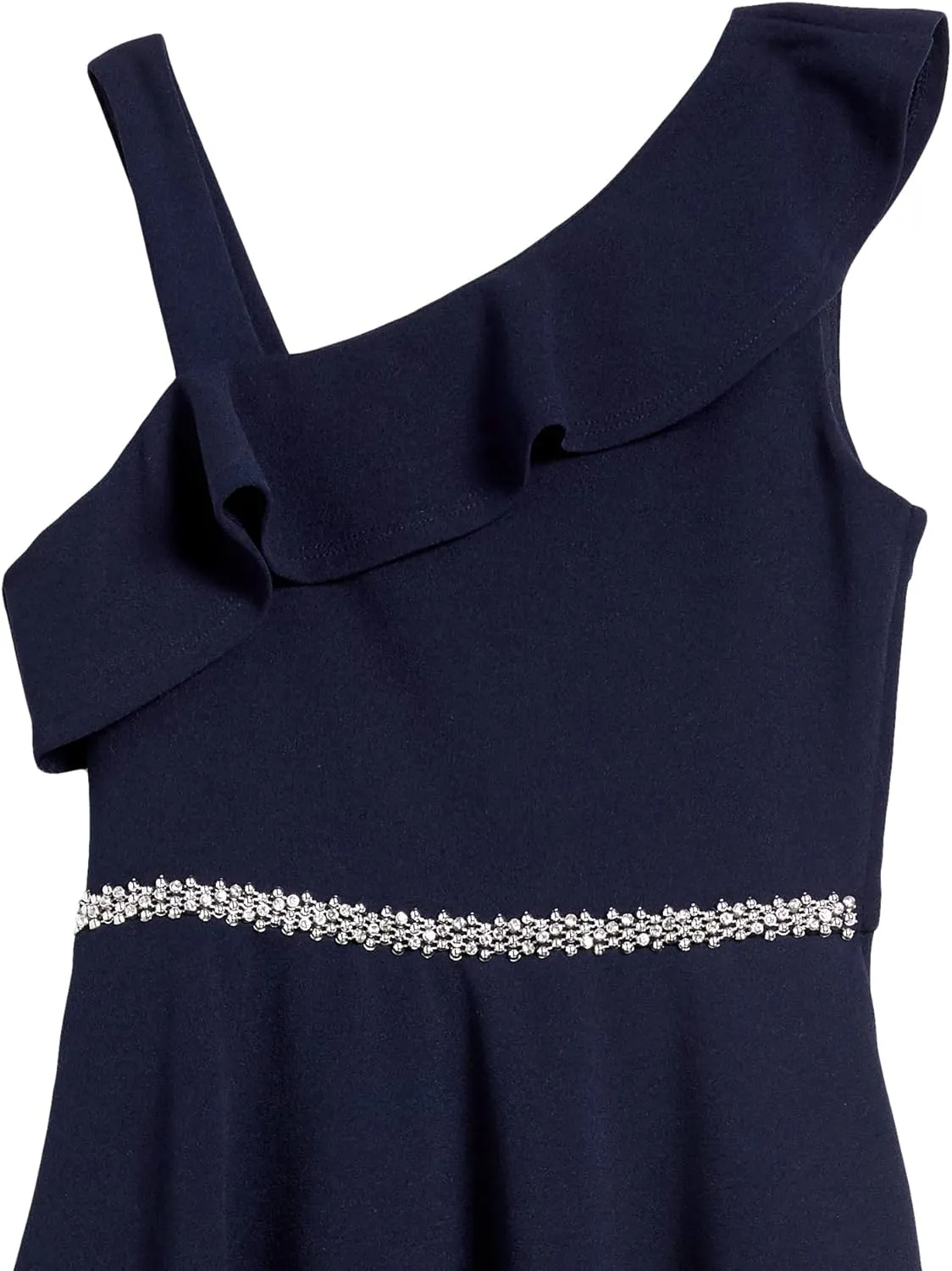 Speechless Girls' Ruffled One Shoulder Fit and Flare Sleeveless Dress