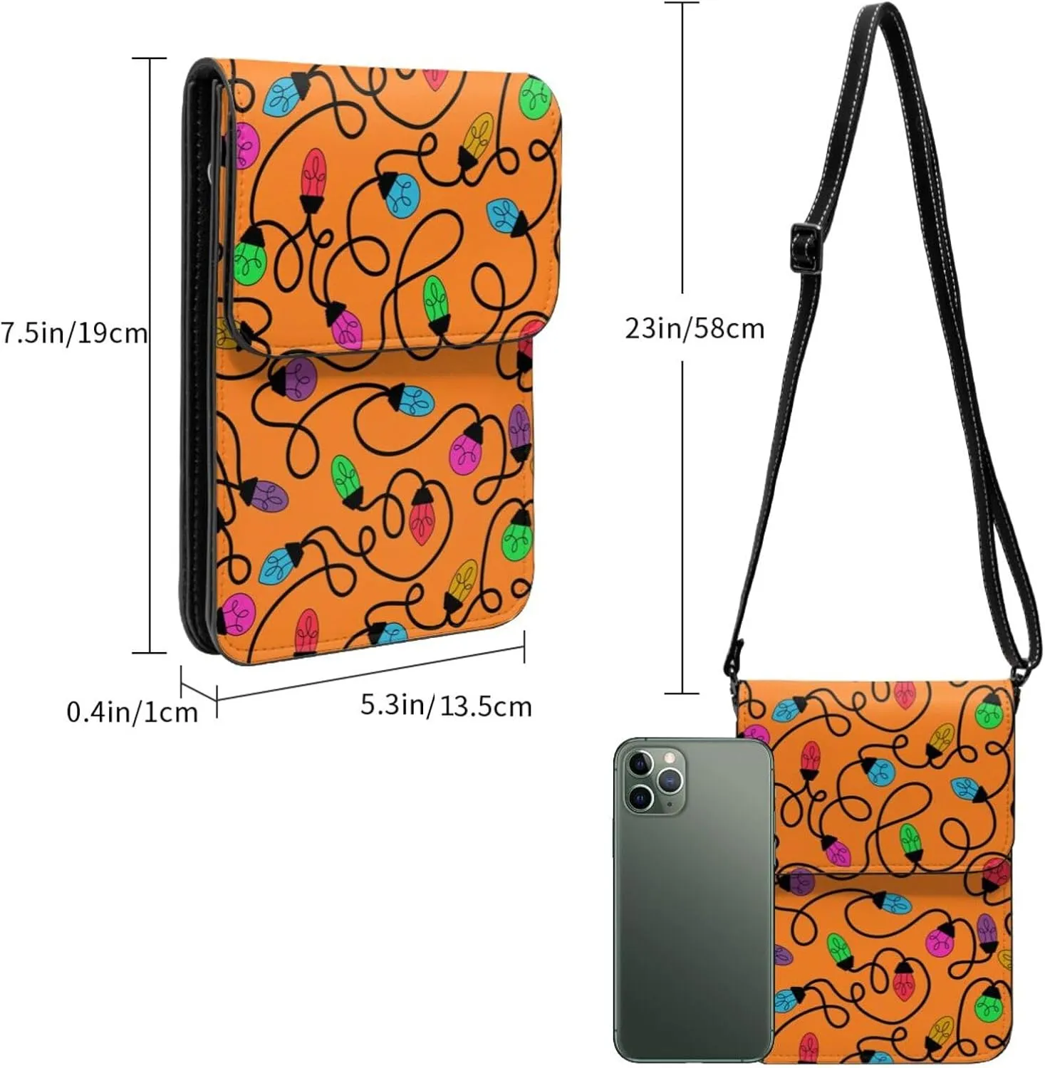 Spicy Red Chilli Peppers Leather Crossbody Phone Purse for Women Cute Wallet Bags Lightweight Mini Sling Bag