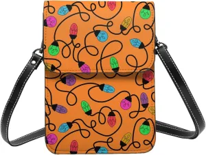Spicy Red Chilli Peppers Leather Crossbody Phone Purse for Women Cute Wallet Bags Lightweight Mini Sling Bag