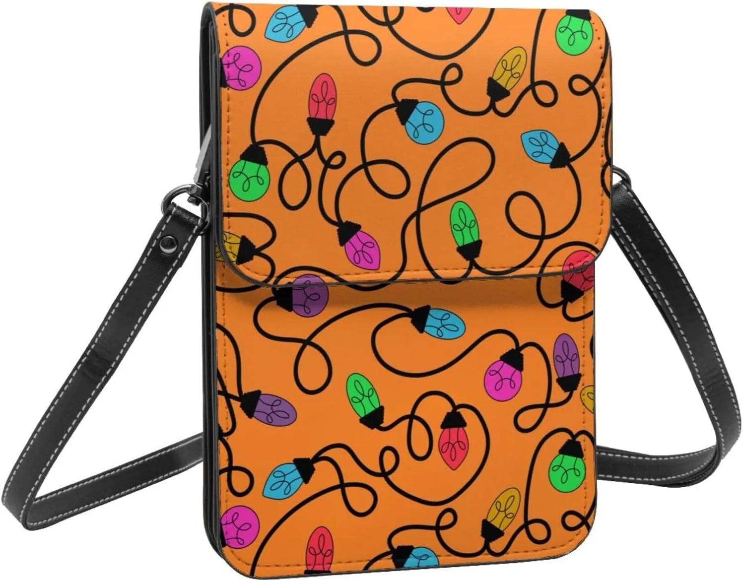 Spicy Red Chilli Peppers Leather Crossbody Phone Purse for Women Cute Wallet Bags Lightweight Mini Sling Bag