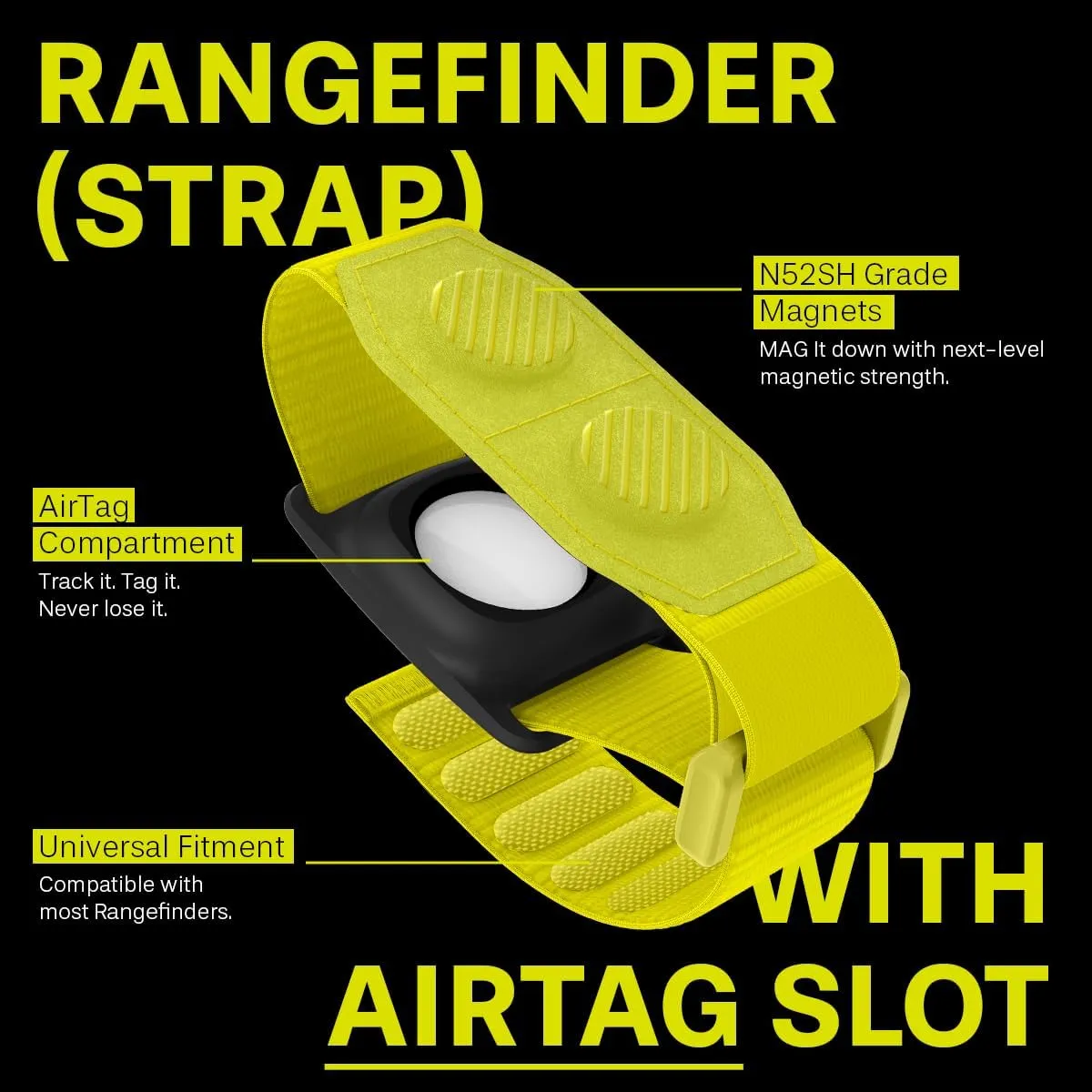 Spigen MAG-iT Magnetic Golf Rangefinder Strap with AirTag/TagMe Tracker and GPS for Golf Cart