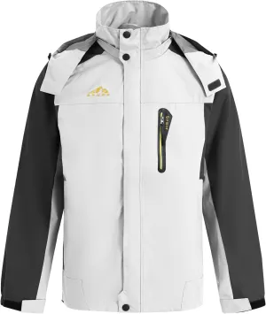 Spmor Men's Outdoor Sports Hooded Windproof Jacket Waterproof Rain Coat
