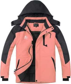 Spmor Women's Waterproof Ski Jacket Hooded Snowboard Coat Warm Winter Snow Jackets