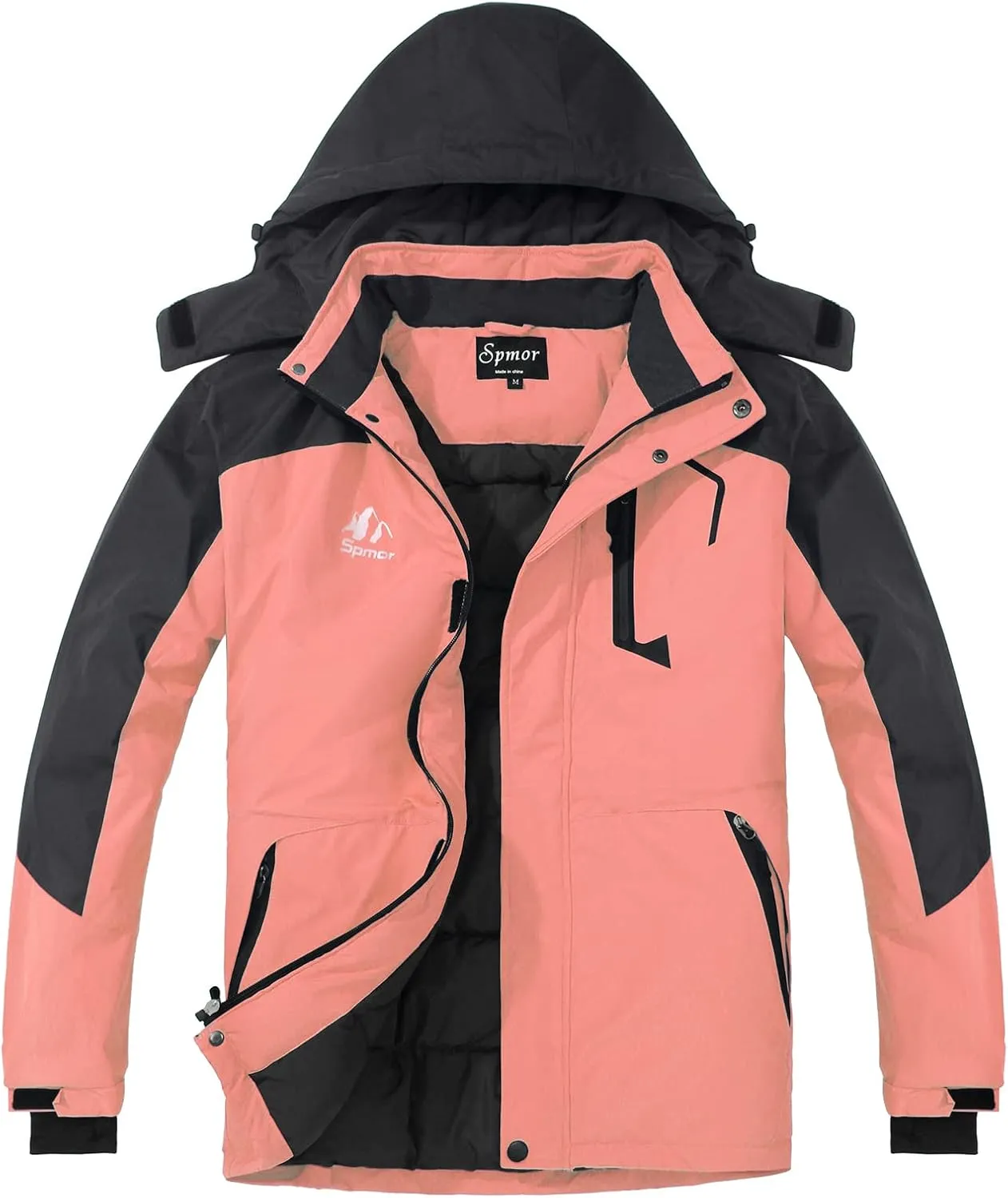 Spmor Women's Waterproof Ski Jacket Hooded Snowboard Coat Warm Winter Snow Jackets