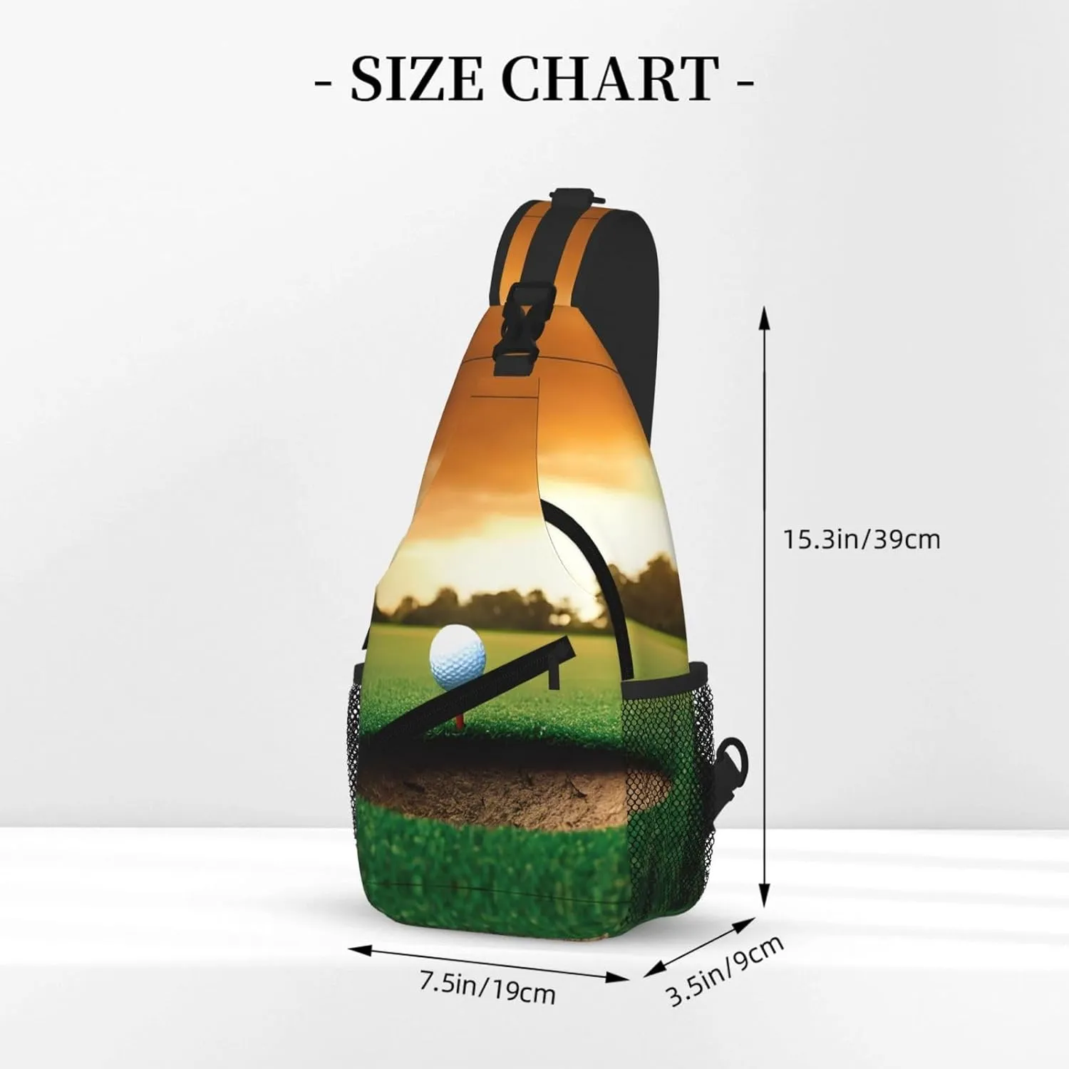 Sport Golf Ball Sunset Tree Print Cross Chest Bag Diagonally For Short-Distance Travel And Daily Use