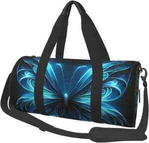 Sports Duffel Bag Magical-Glowing-Butterfly Foldable Travel Tote Bag Weekender Sleepover Carry On Bag