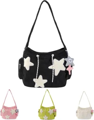 Star Tote Hobo Bag Women Aesthetic Messenger Cute Bag Handbag Large Capacity Tote Shoulder Bag Casual Crossbody