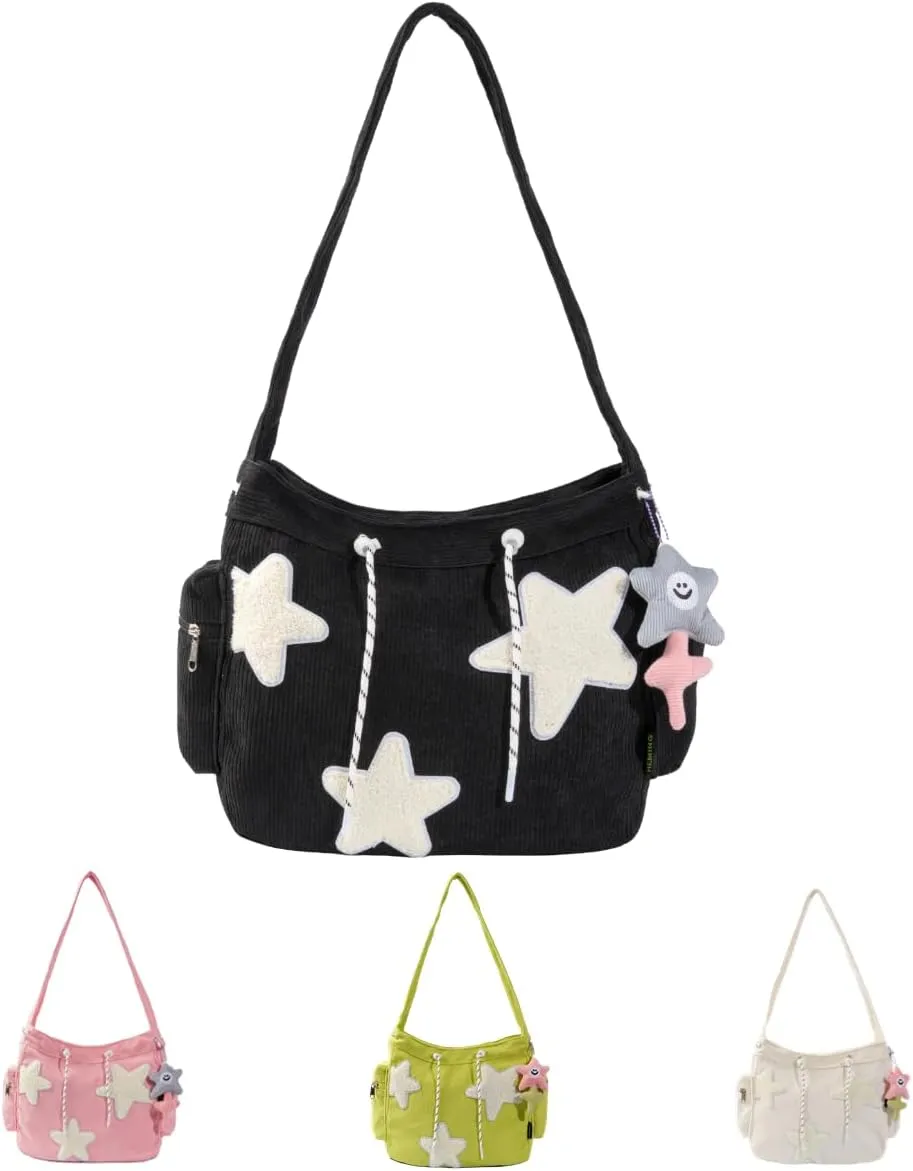 Star Tote Hobo Bag Women Aesthetic Messenger Cute Bag Handbag Large Capacity Tote Shoulder Bag Casual Crossbody