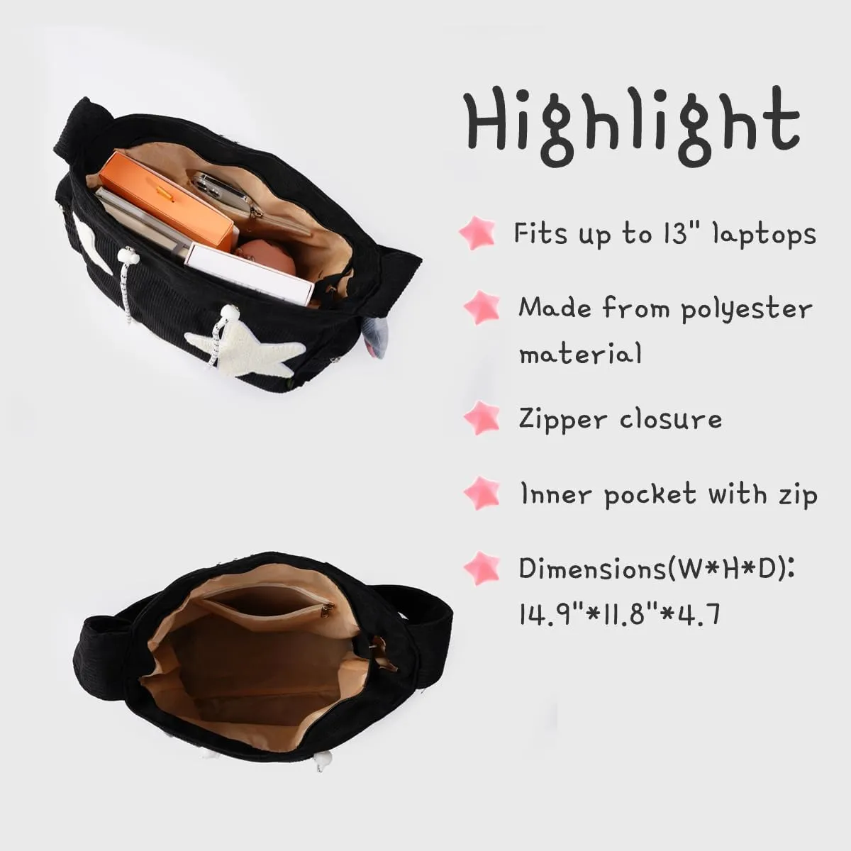 Star Tote Hobo Bag Women Aesthetic Messenger Cute Bag Handbag Large Capacity Tote Shoulder Bag Casual Crossbody