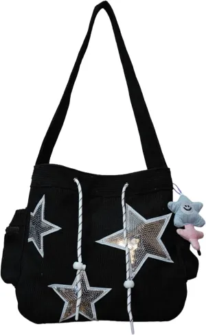Star Tote Hobo Bag Women Aesthetic Messenger Cute Bag Handbag Large Capacity Tote Shoulder Bag Casual Crossbody