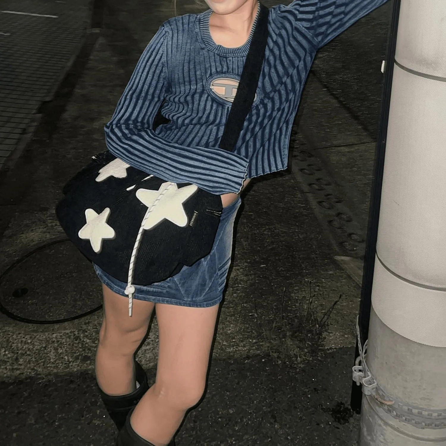 Star Tote Hobo Bag Women Aesthetic Messenger Cute Bag Handbag Large Capacity Tote Shoulder Bag Casual Crossbody