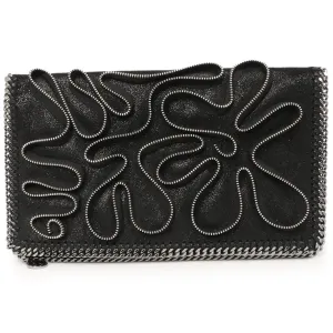 Stella McCartney Black Shaggy Deer Cavendish Zipper Clutch