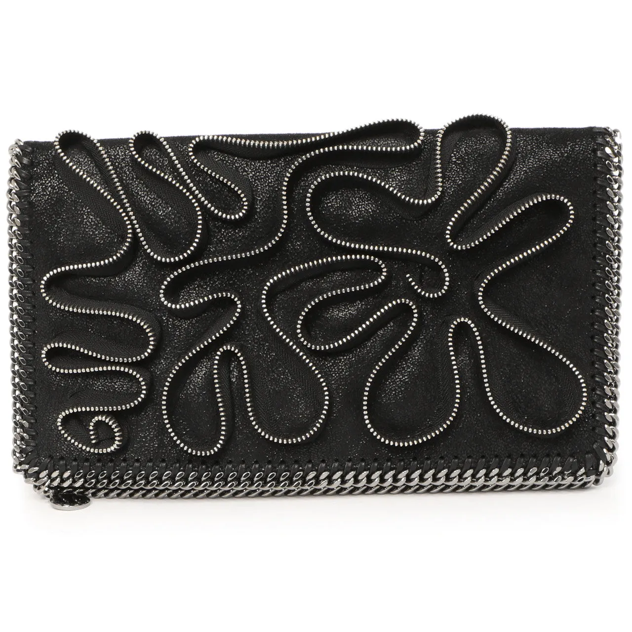 Stella McCartney Black Shaggy Deer Cavendish Zipper Clutch