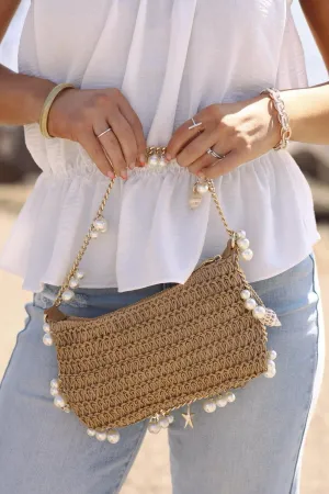 Steph Natural Pearl Embellished Evening Bag