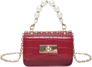 Stone Print Handbag With Chain Shoulder Bag