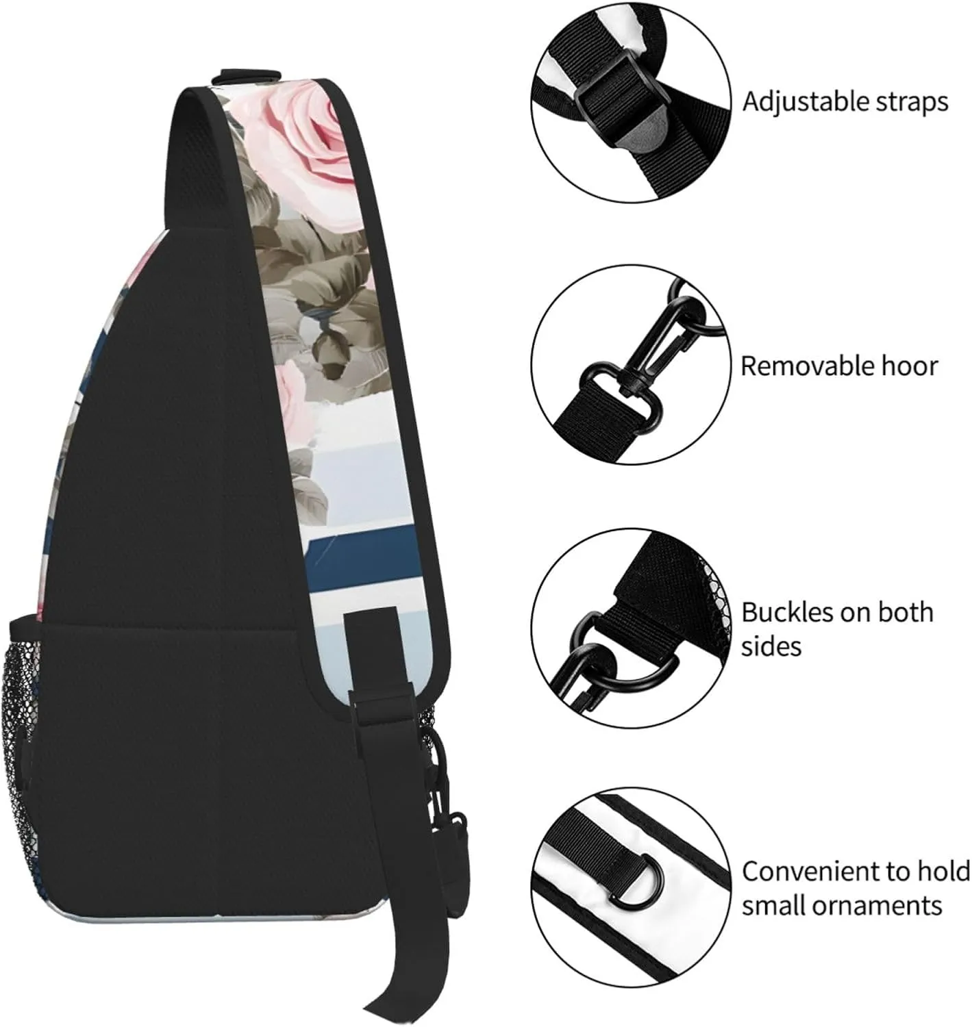 Striped Succulents Print Cross Chest Bag Diagonally For Short-Distance Travel And Daily Use