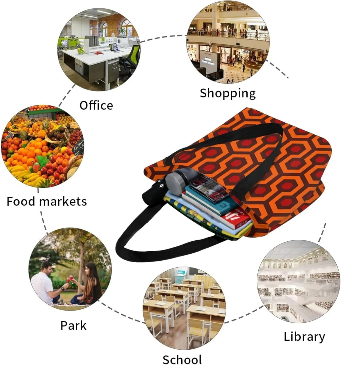 Stylish And Durable Shining Overlook Shoulder Bag - Full Print, Large Capacity