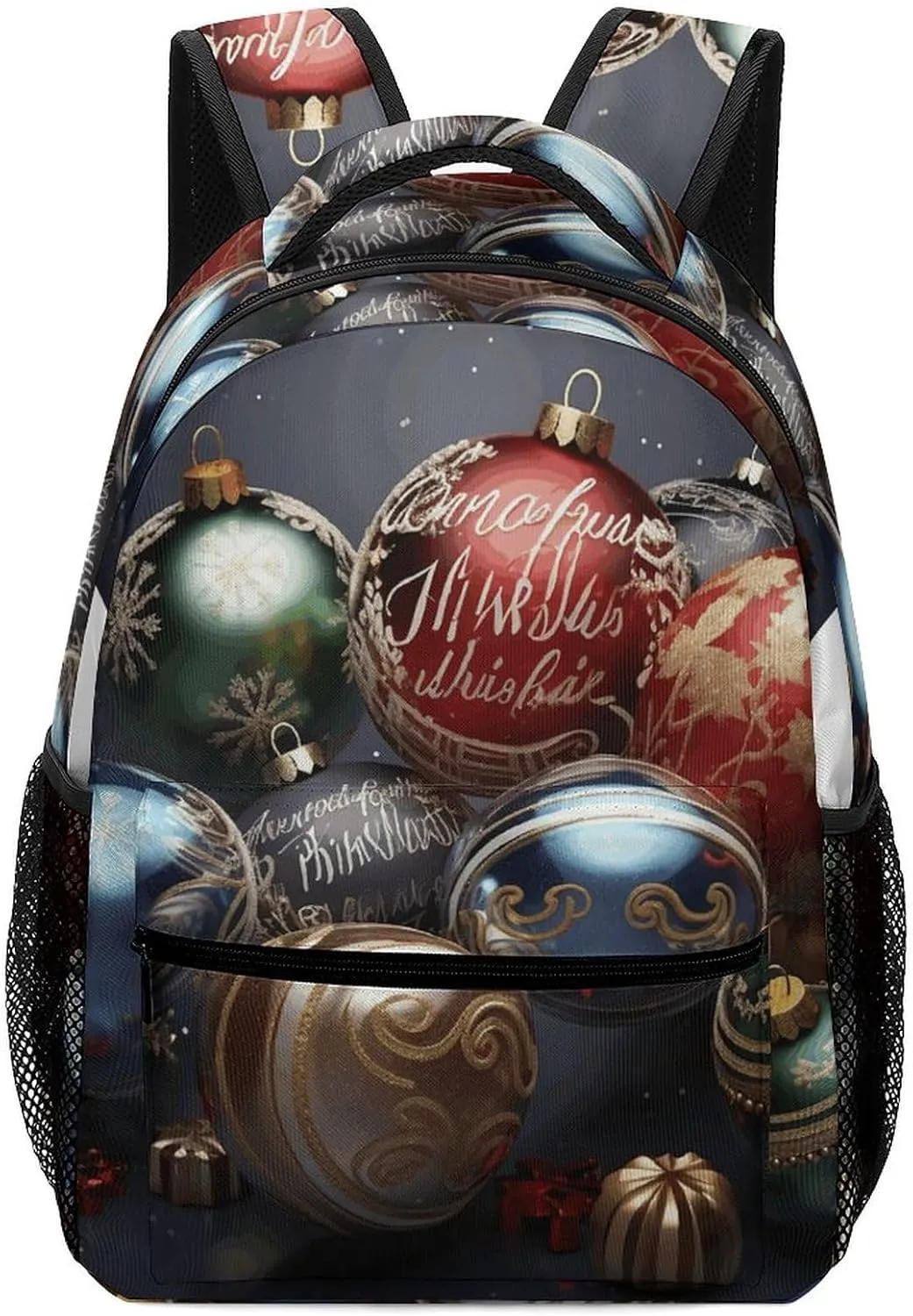 Stylish Backpack, Christmas Balls Print Durable Backpack Travel Backpack Hiking Backpack Ergonomic Backpack Comfortable Backpack, Style