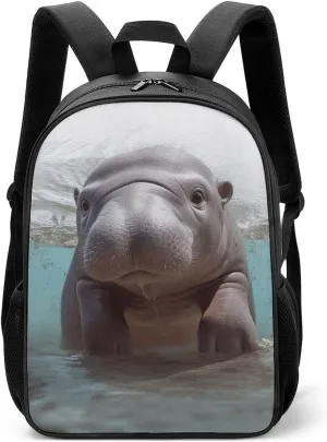 Stylish Backpack, Cute Hippo Print Durable Backpack Travel Backpack Hiking Backpack Ergonomic Backpack Comfortable Backpack